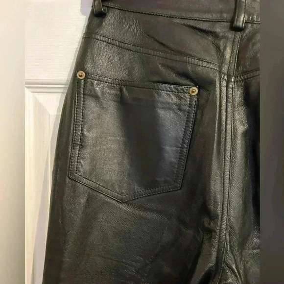 Vintage Premium Black Leather Designer Pants - Picture 9 of 13